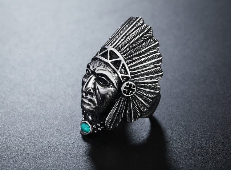 Indian Chief Titanium Steel Ring