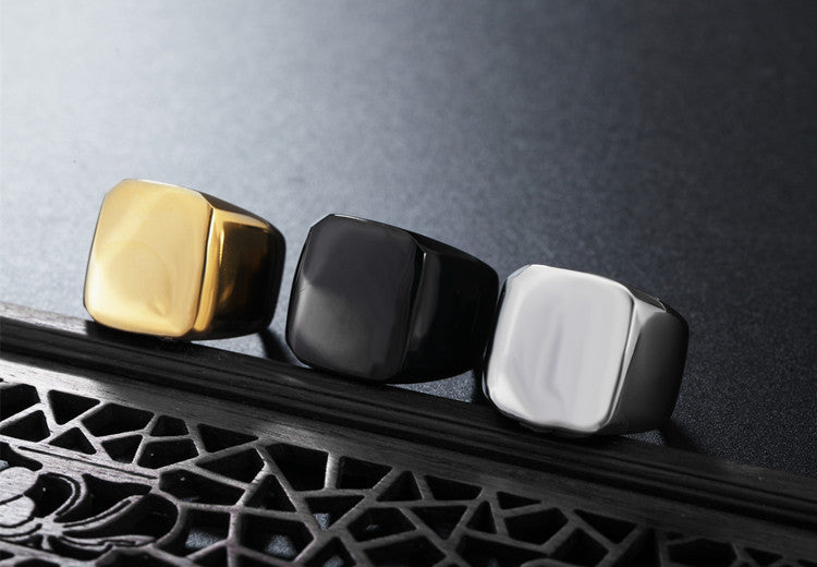 Everyday Genie Titanium Steel Ring for Men in Three Fashionable Colors