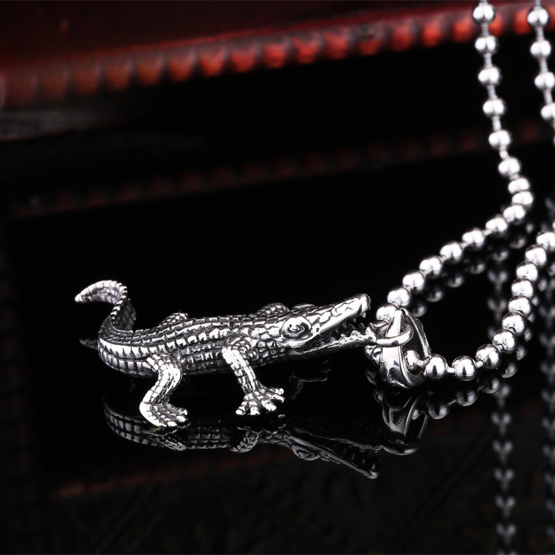 Men's Titanium Steel Crocodile Pendant - New Style Animal Jewelry Wholesale