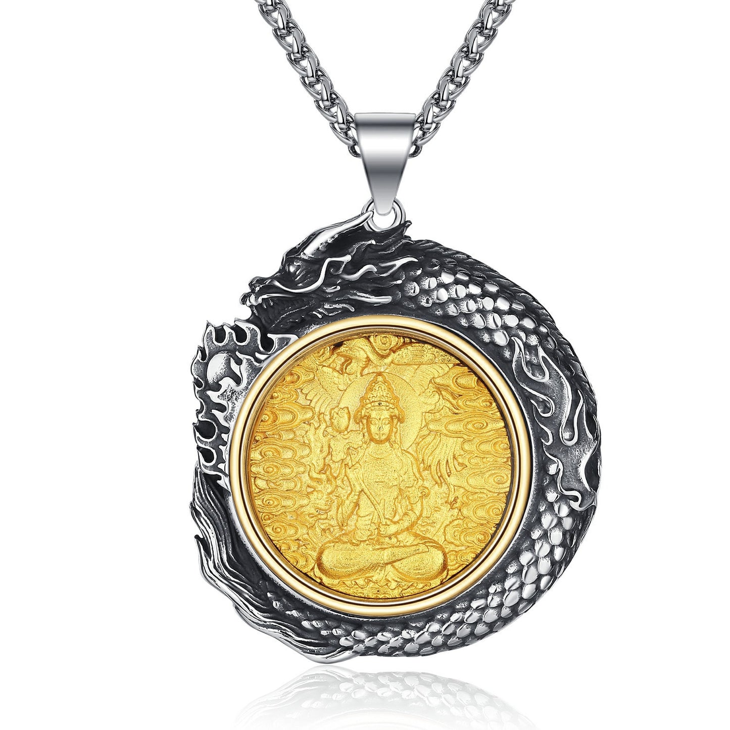 Steel Necklace – Elegant Mens Zodiac Buddha Retro Chain for Everyday Style and Gift