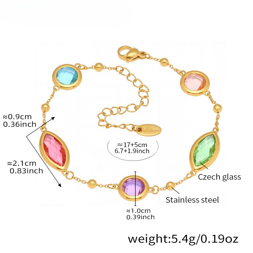 Planderful Dopamine Glass Ball Bracelet For Elegant Women