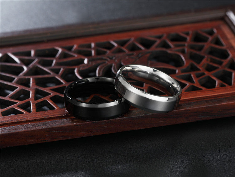 Planderful Unisex Couple Ring Black And White Glossy Finish Minimalist Statement Jewelry For Him And Her