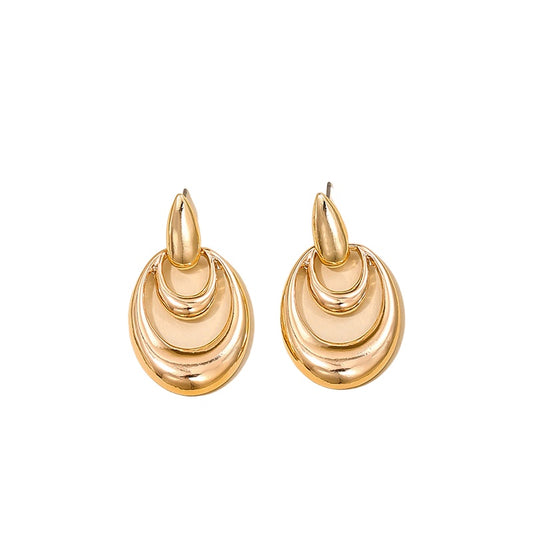 Elegant Circular Drop Earrings - Vienna Verve Collection