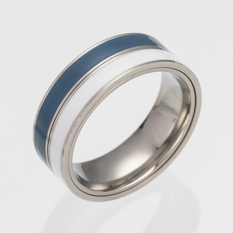 Rotating Two-Tone Stress Relief Ring - Men's Steel Jewelry, Size 7-11