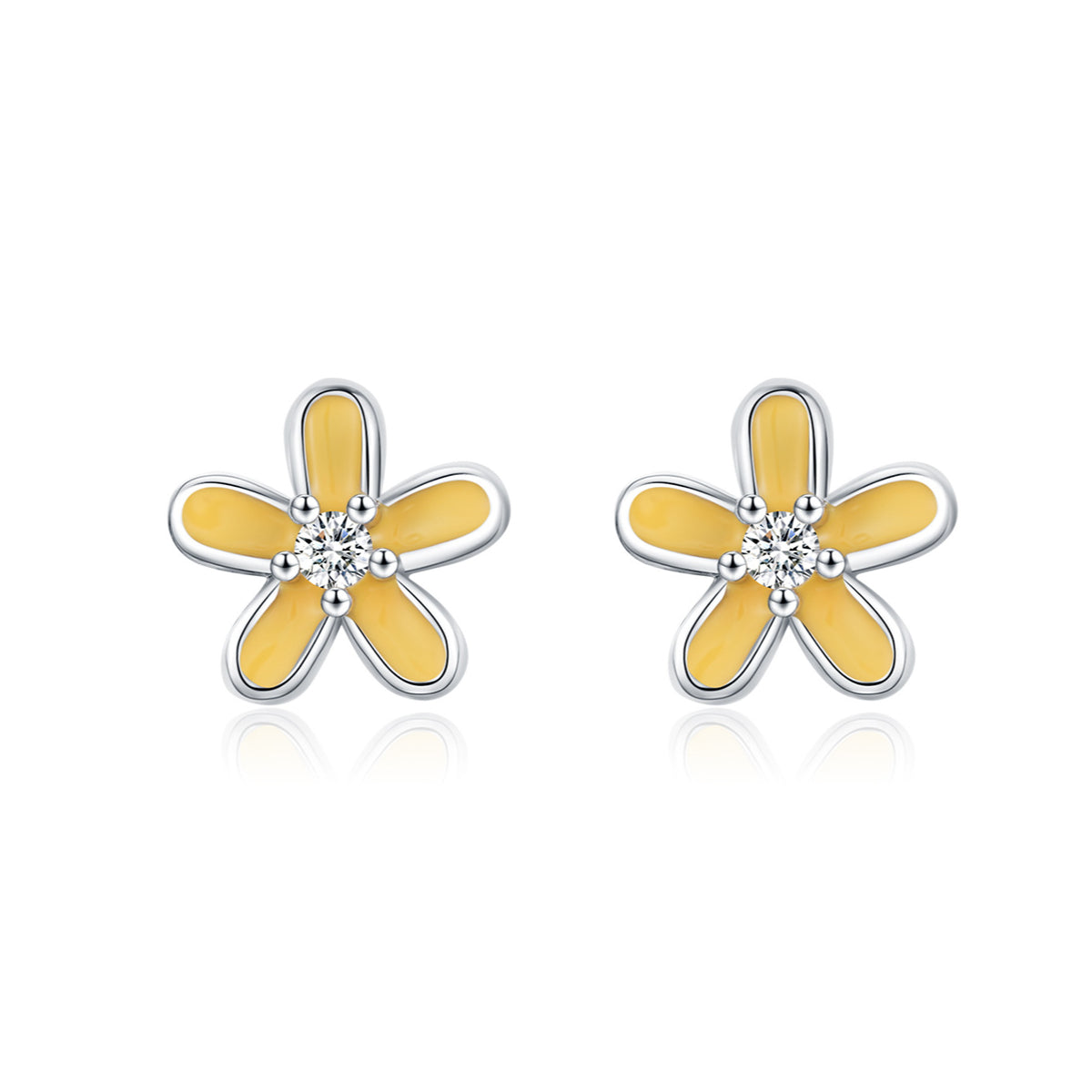 Planderful Everyday Genie Earrings – Elegant Sterling Silver Zircon Studs