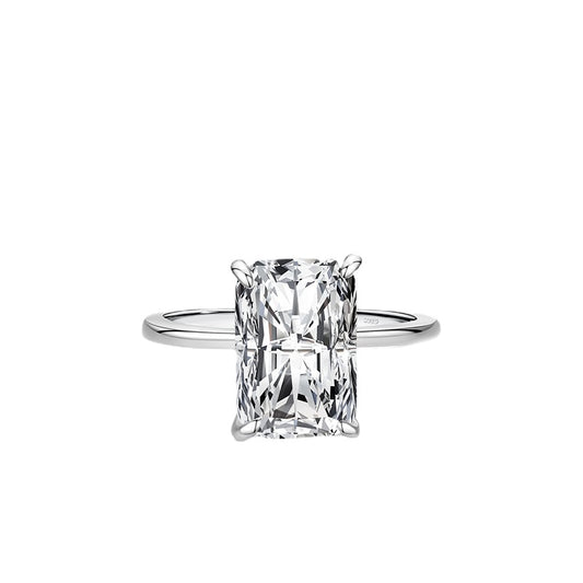 Exquisite Sterling Silver Zircon Ring for Women, European and American Style Celebrity Jewelry
