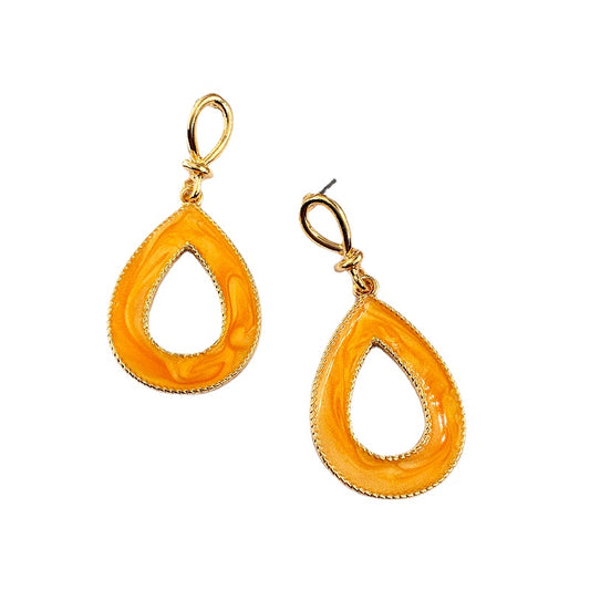 Vibrant Urban Chic Metal Drop Earrings - Vienna Verve Collection