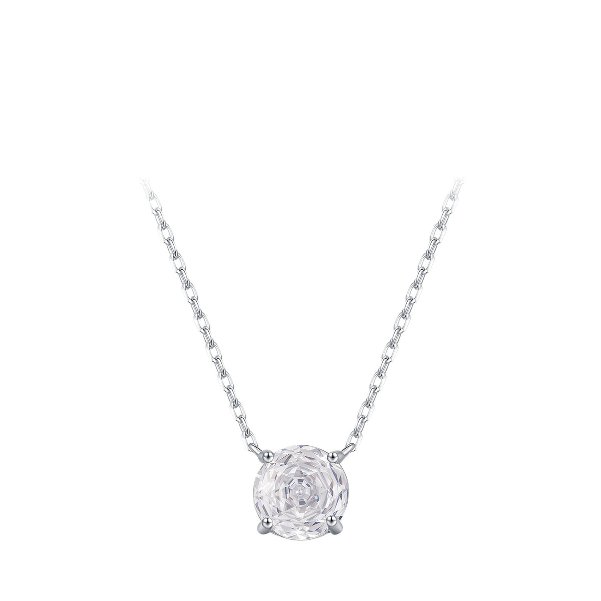 925 Sterling Silver Rose-Cut Zircon Necklace