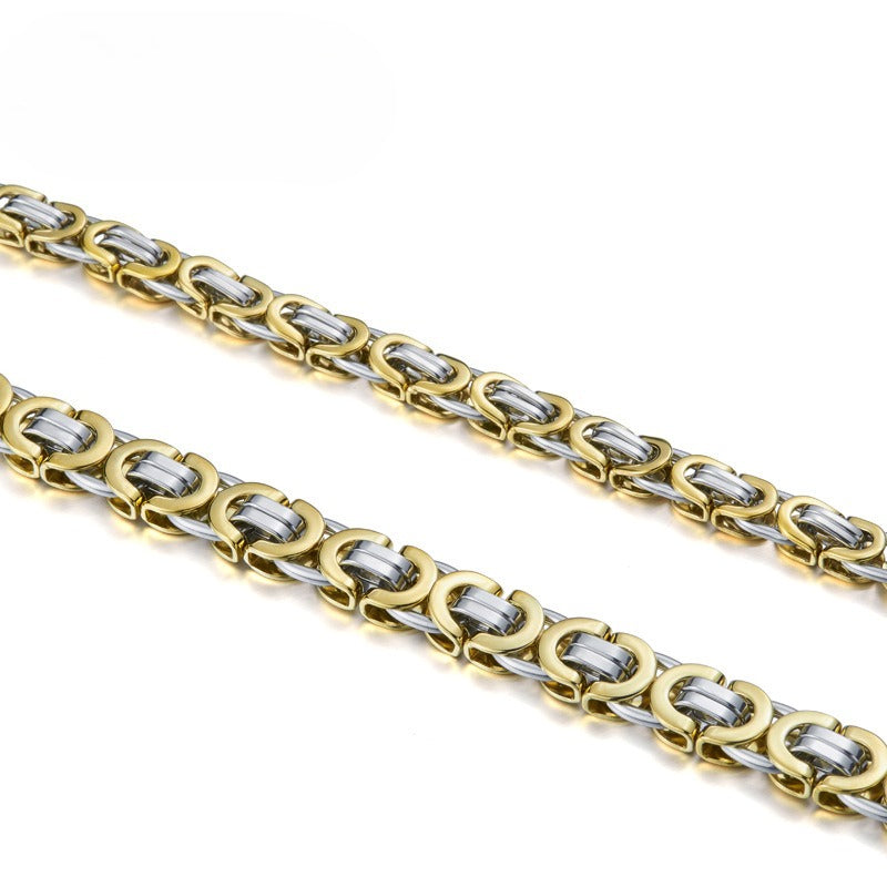 Stainless Steel Necklace – Men's Gold-Plated Necklace – Models.