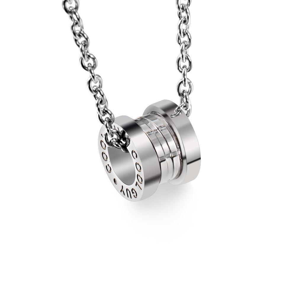 Planderful Personalized Zircon Necklace For Couples With Titanium Steel Pendant Lightweight Luxury Jewelry