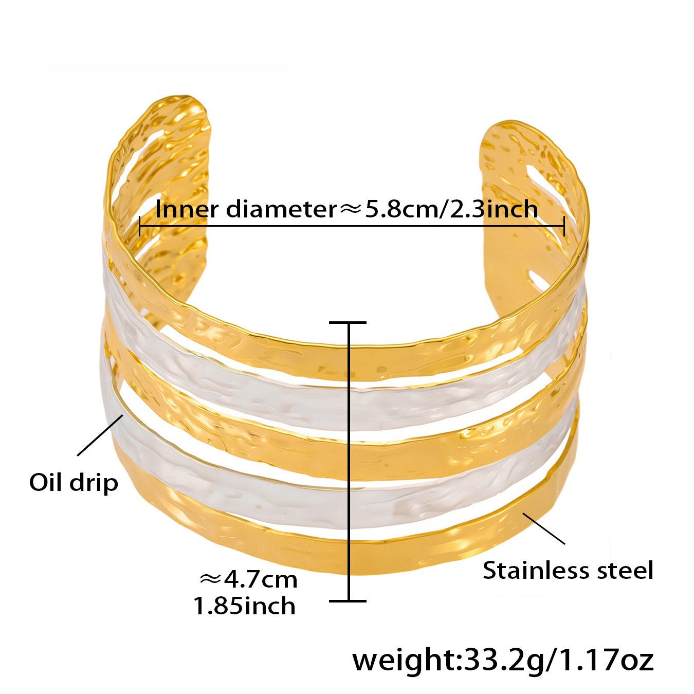 Planderful Minimalist Opening Bracelet 18K Gold Unisex Style