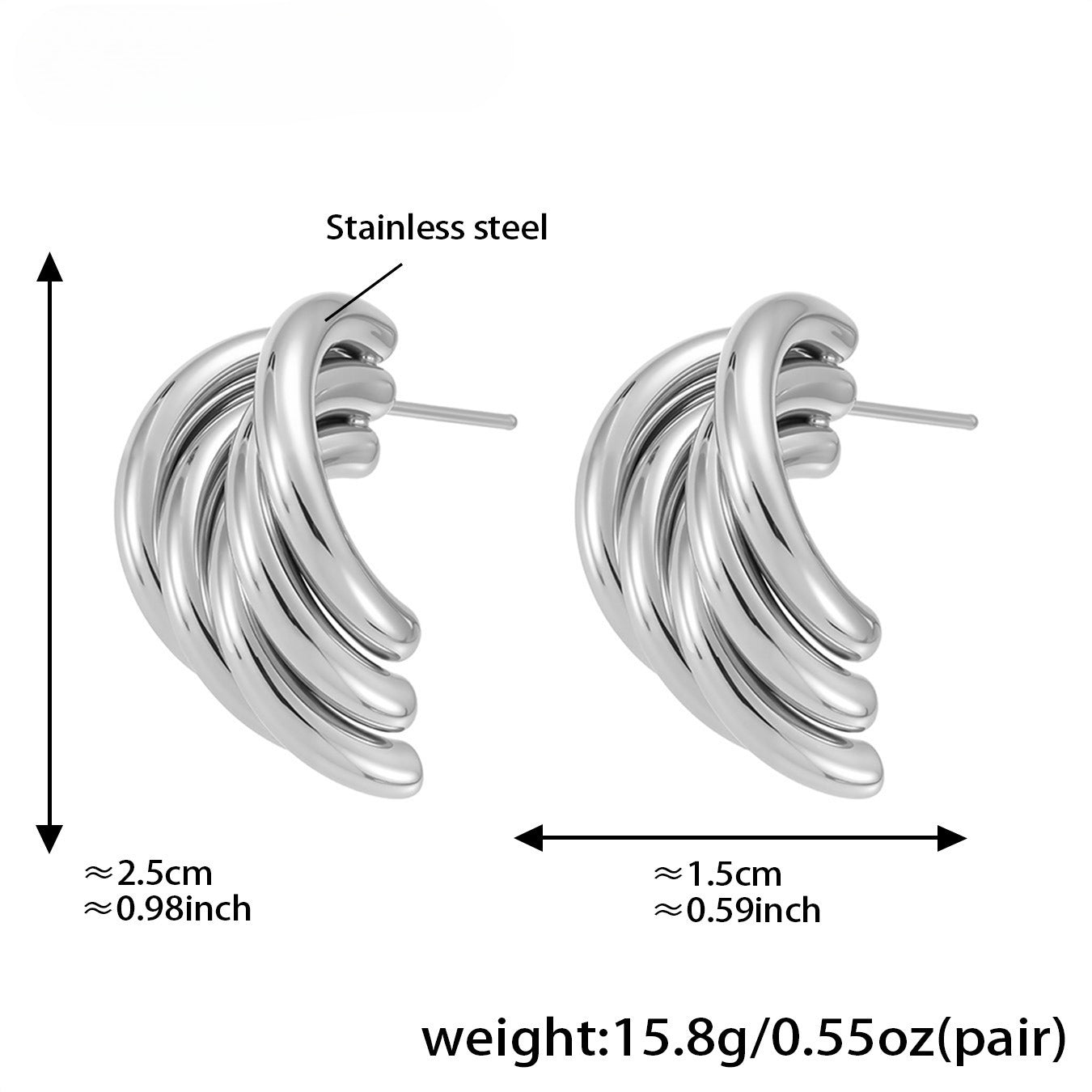 Planderful Water Drop Color Earrings For Women 18K Plated