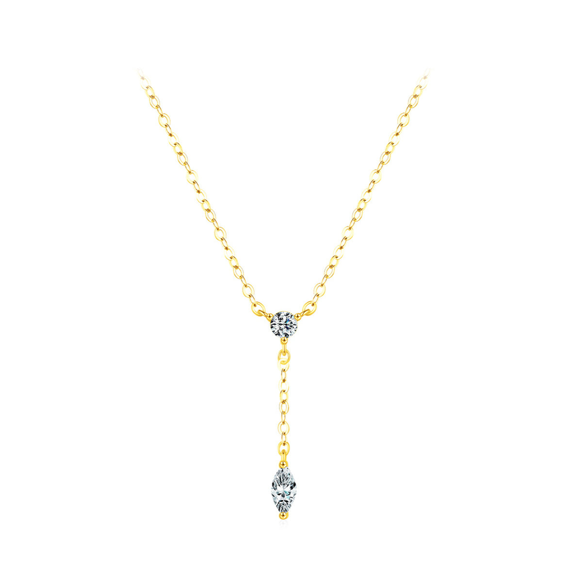 Planderful Everyday Genie Necklace – Elegant Zircon-Set Geometric Design