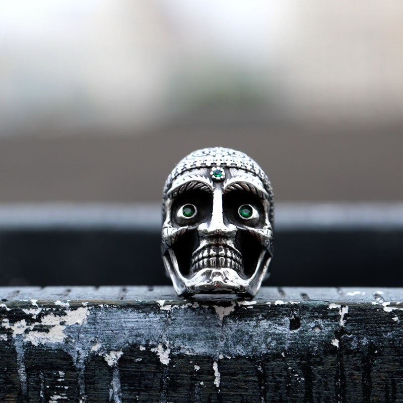 Punk-Inspired Dominant Skull Titanium Steel Ring for Men – Wholesale Stainless Steel Gemstone Ring