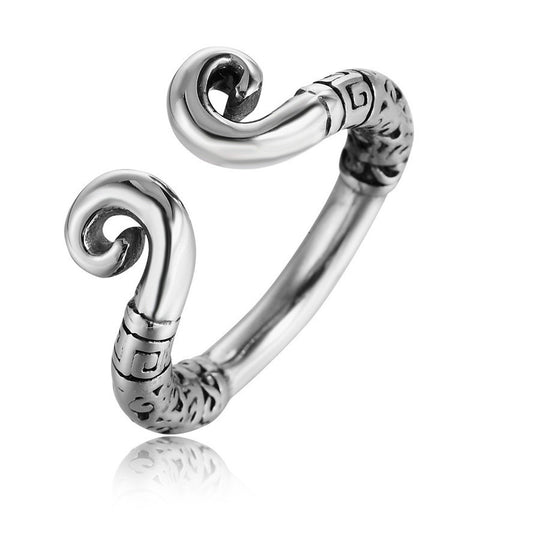 European and American Retro Qitian Dasheng Hooping Titanium Ring for Wholesale Foreign Trade Jewelry