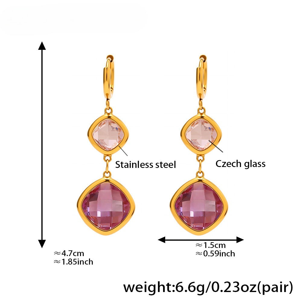Planderful Czech Glass Earrings For Women Luxury Jewelry