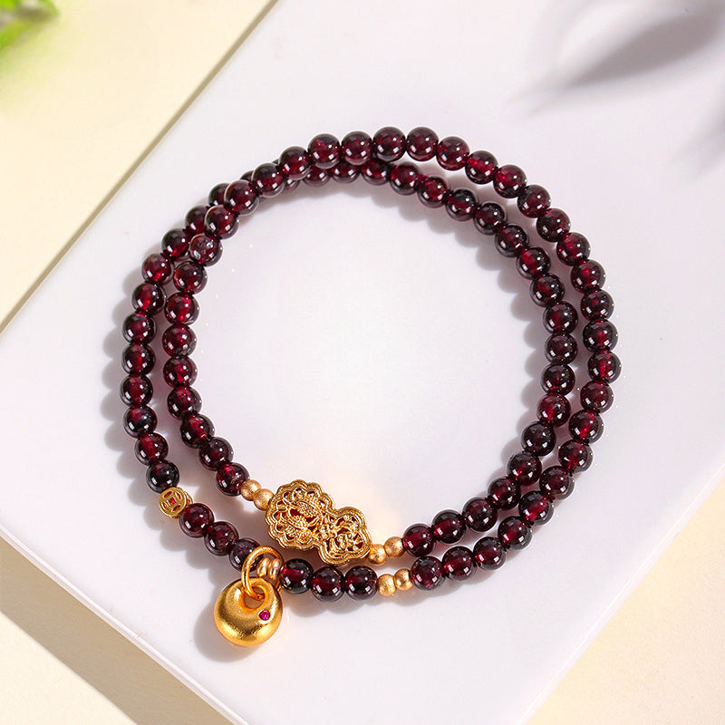 Planderful Fortune's Favor Bracelet – Lucky Garnet Beaded Design