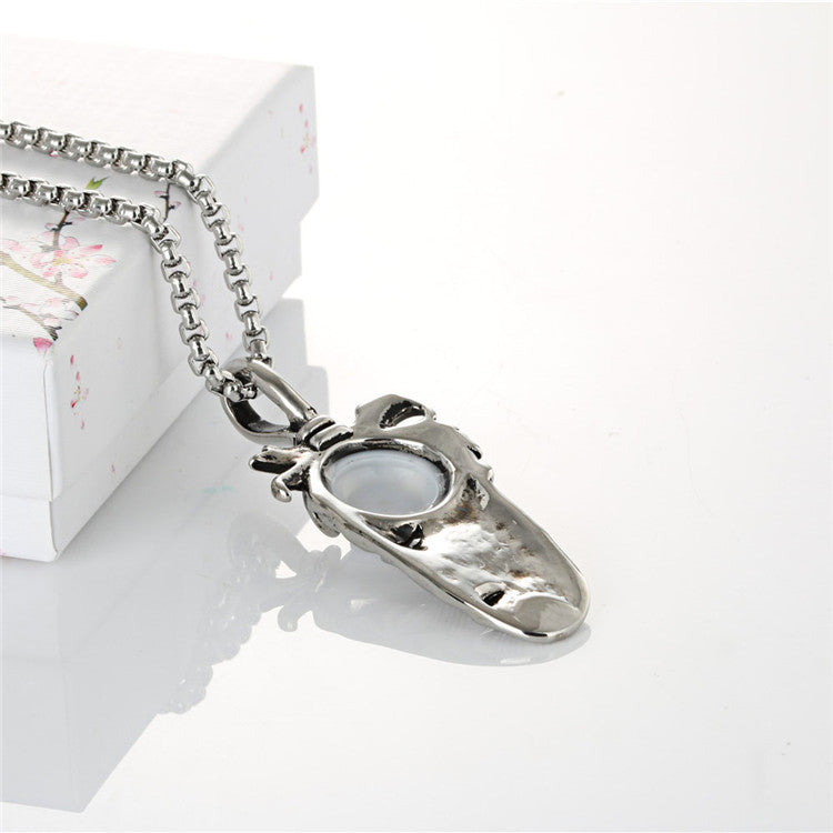 Engraved Feather Eye Pendant in Titanium Steel - Retro Trendy Men's Jewelry Directly from Manufacturer