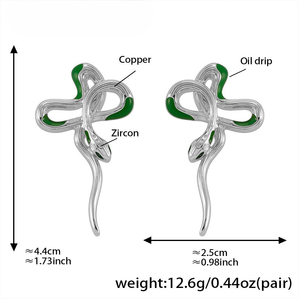 Planderful Zodiac Snake Oil Drip Earrings Personalized