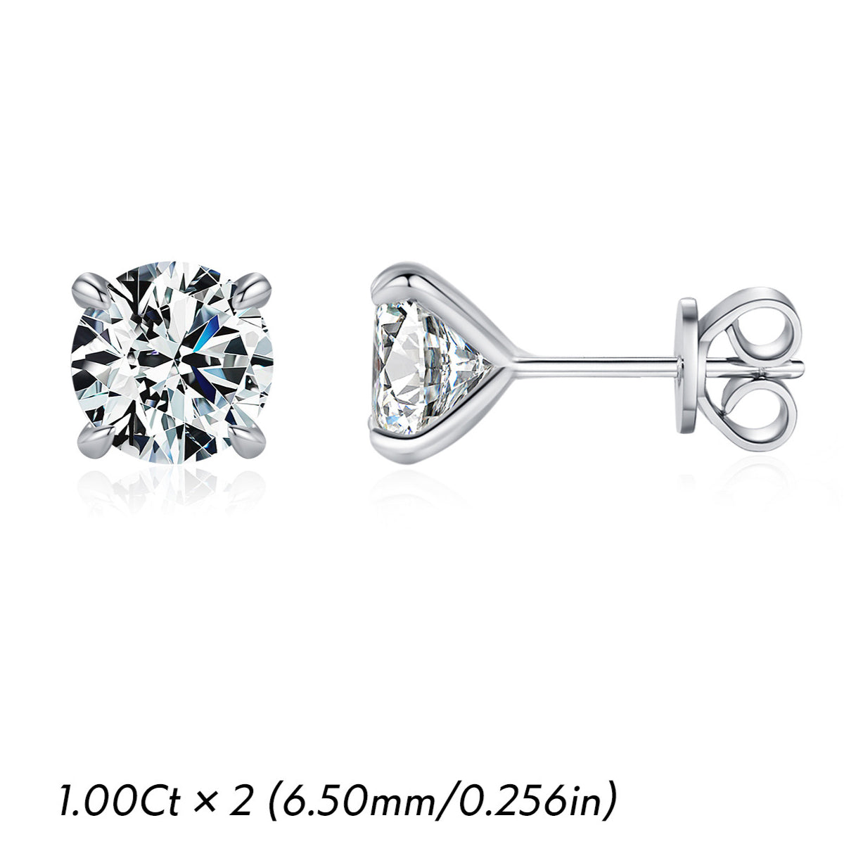 Planderful Moissanite Sparkling Earrings – Elegant Four-Claw Design
