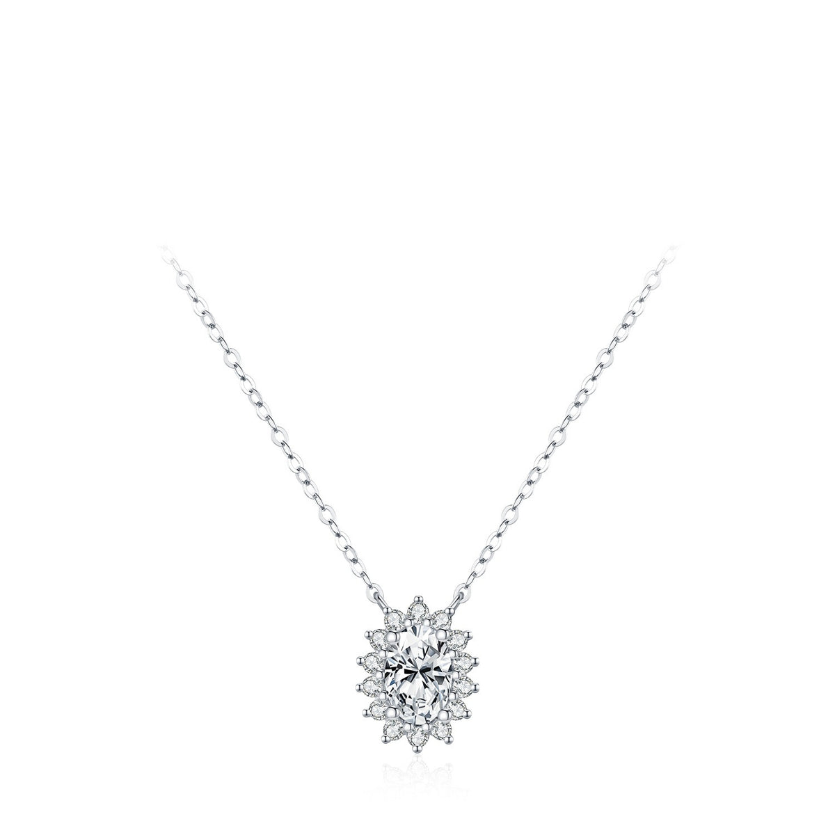 925 Sterling Silver VVS1 Moissanite Pendant Necklace