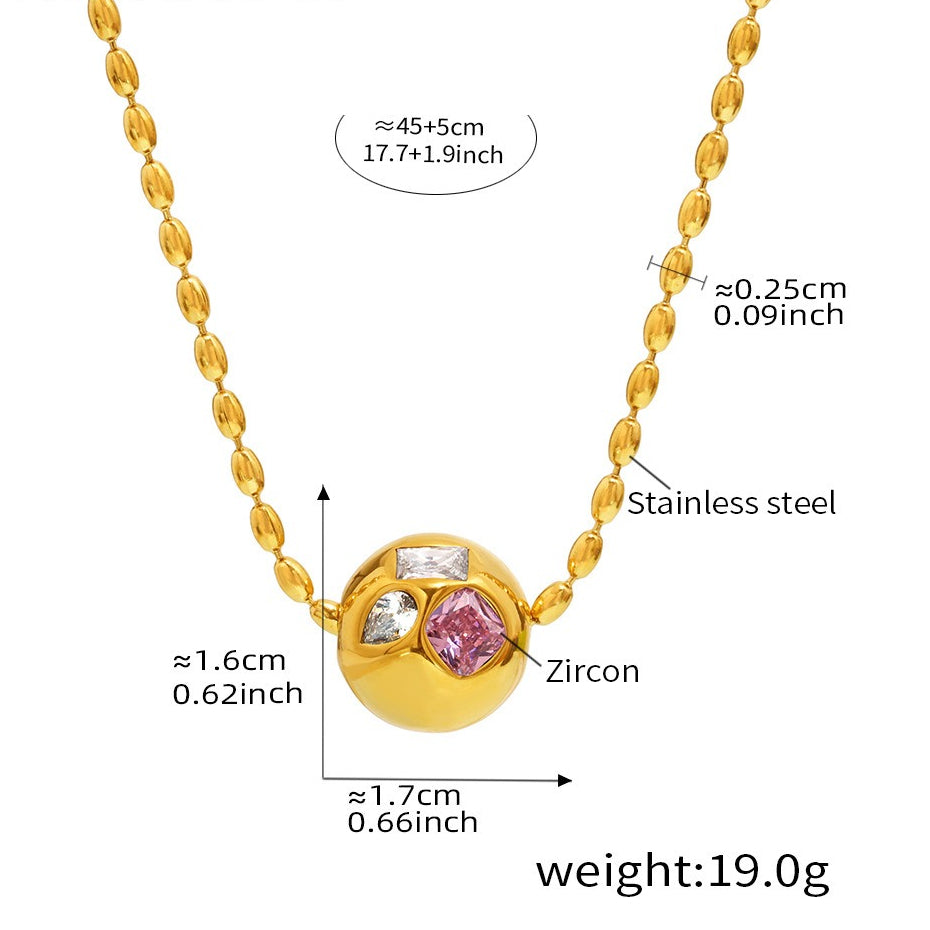 Planderful Colorful Zircon Clavicle Necklace For Women