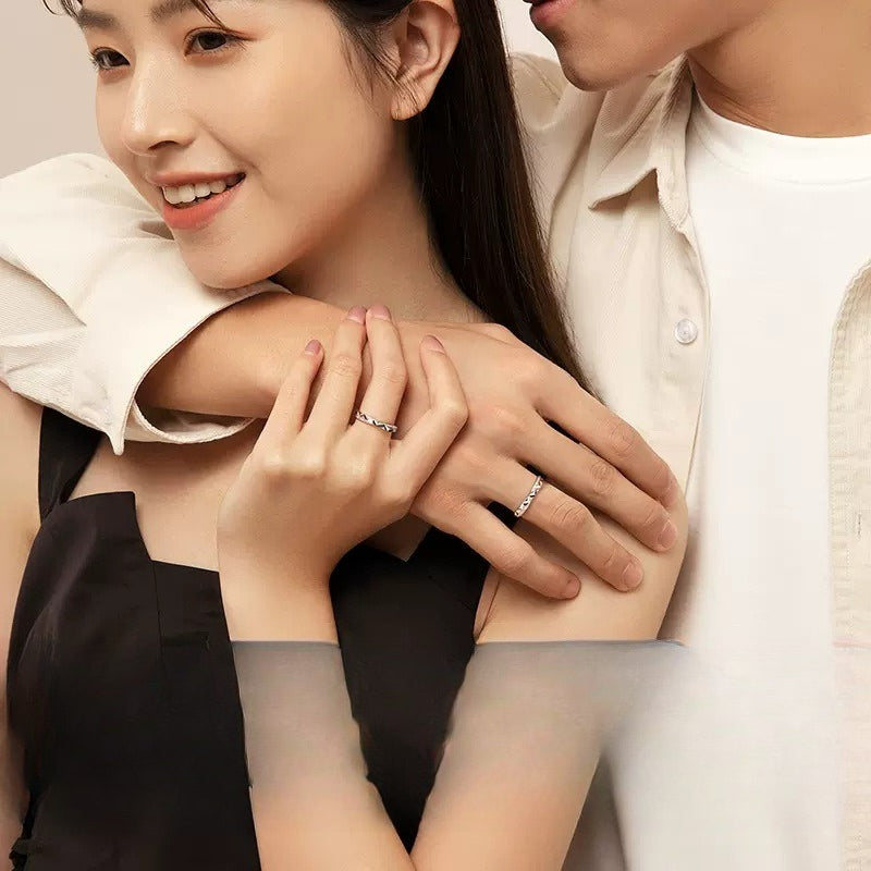 Planderful Star Sea Couple Ring 925 Sterling Silver Adjustable Gift For Girlfriend