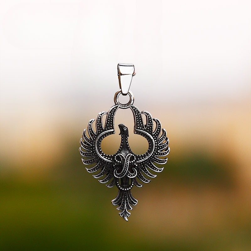 Retro Titanium Steel Phoenix Pendant for Men - European & American Inspired Animal Jewelry