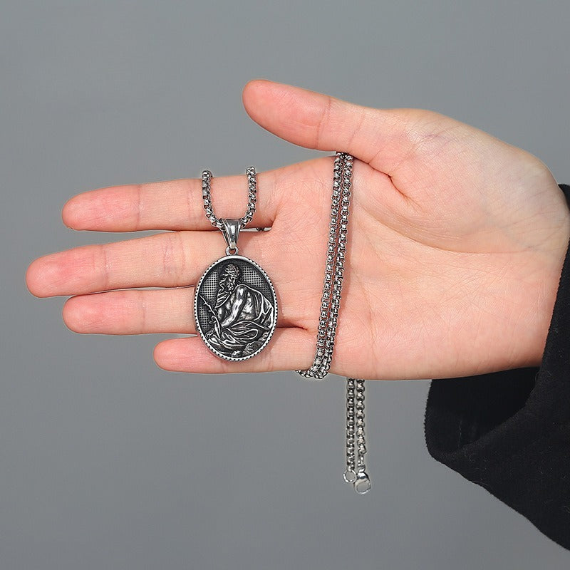 Vintage Stainless Steel Pendant Necklace