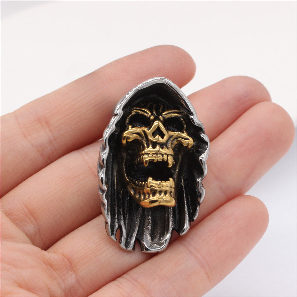 Halloween Wizard Skull Head Titanium Steel Pendant for Men