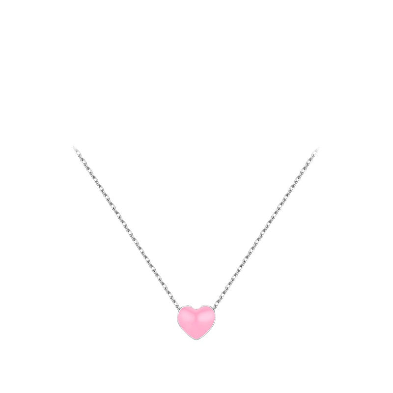 Rainbow Love Sterling Silver Necklace with Zircon Gems