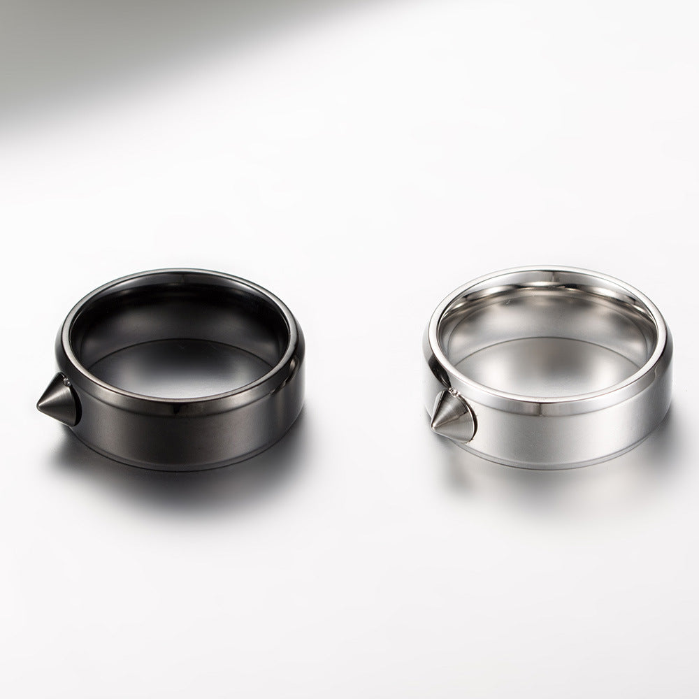 Titanium Steel Rivets Anti-Wolf Ring Hip-Hop Jewelry for Men
