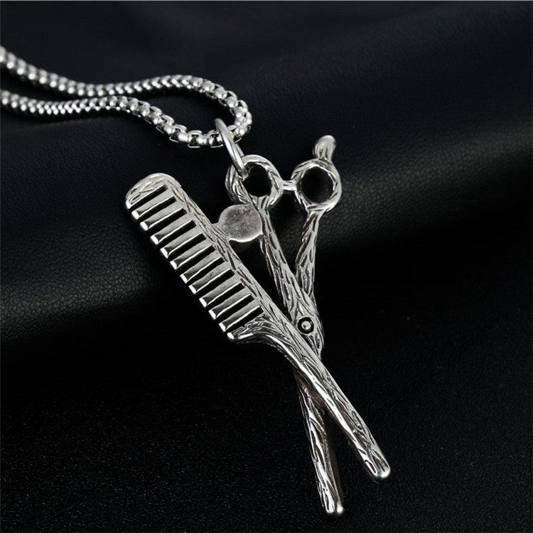 Personalized Titanium Steel Punk Pendant Necklace for Men - Retro Trendy Design by Planderful