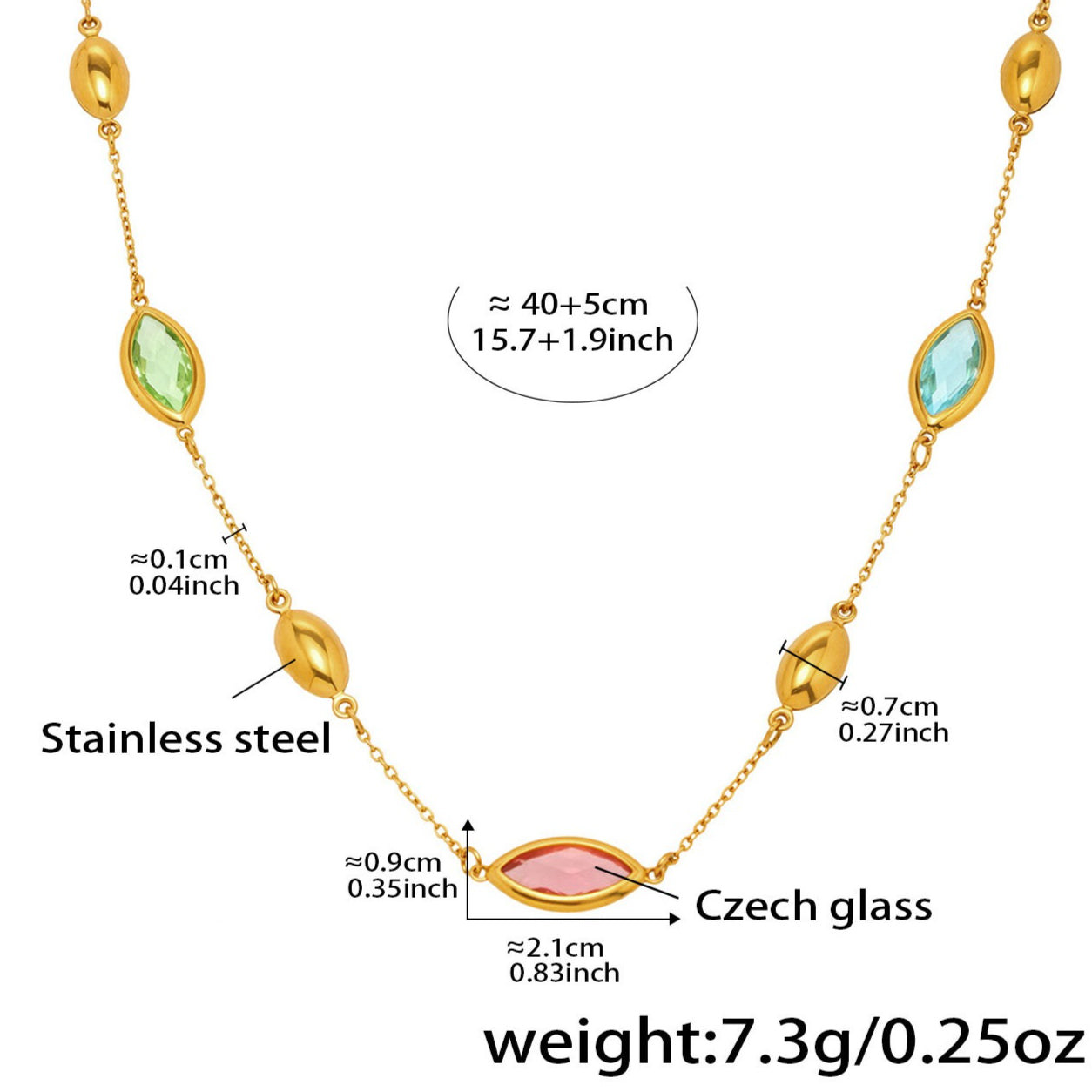 Planderful Translucent Glass Clavicle Necklace For Women