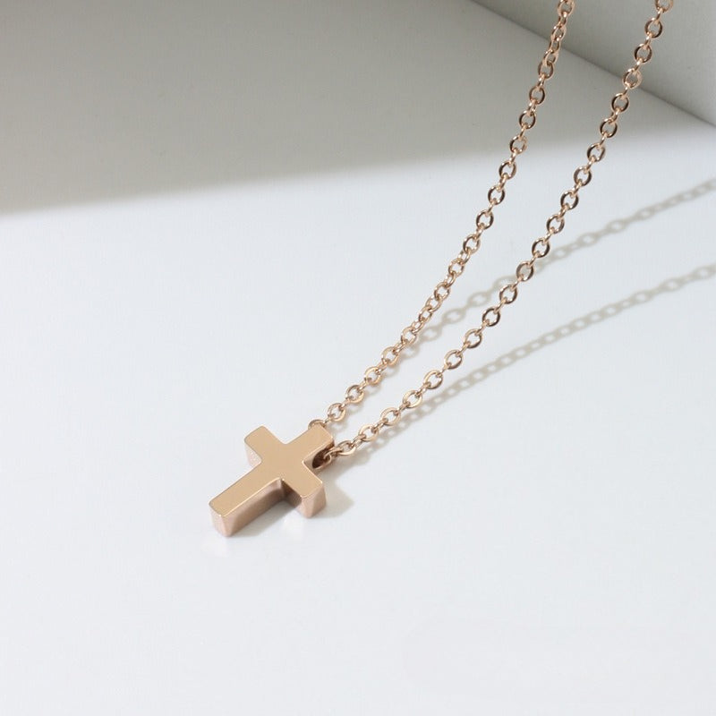 Planderful Jewelry Cross Necklace Titanium Steel Everyday Genie Collection Elegant Pendant