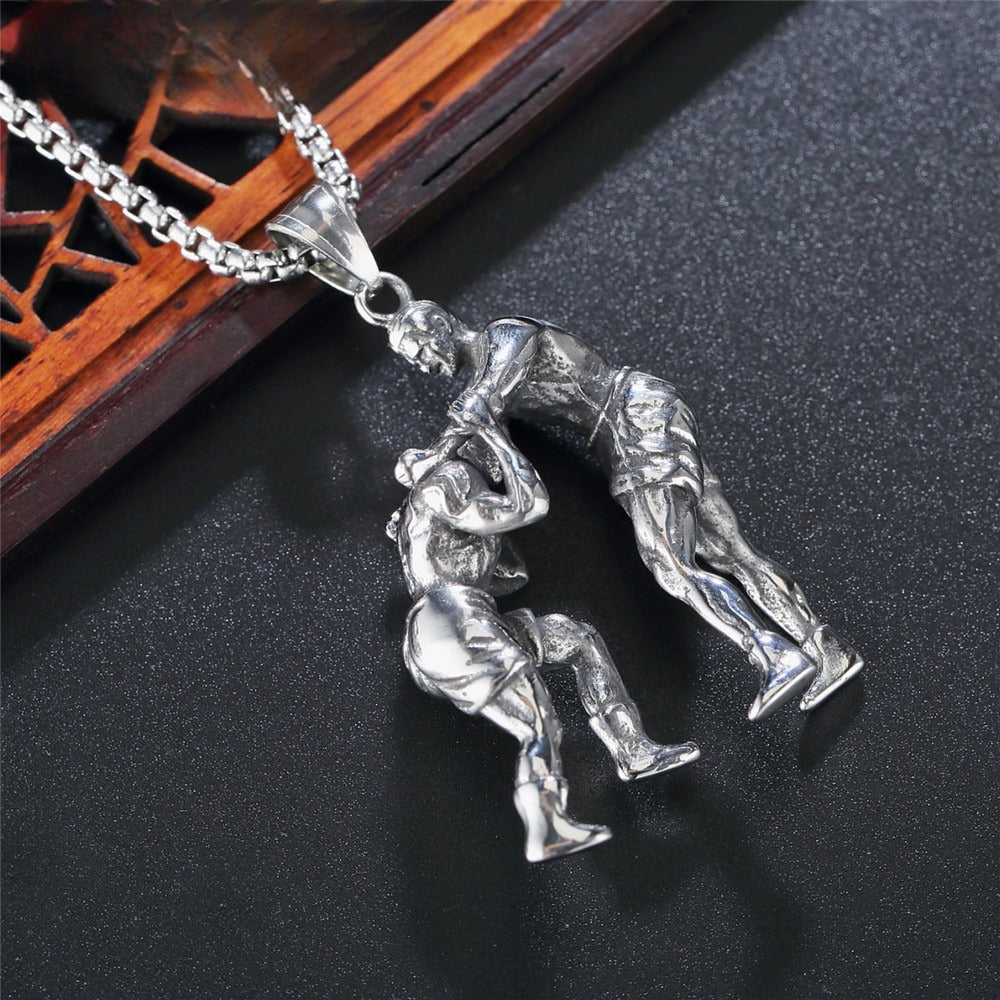 Planderful Titanium Steel Pendant Necklace For Athletes Unisex Protection Statement