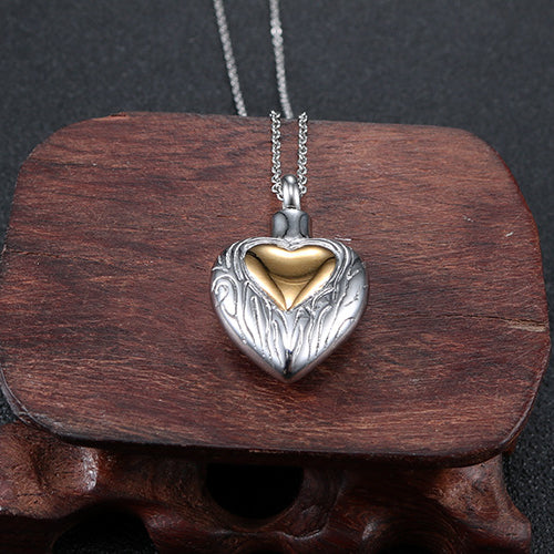 Openable Heart-Shaped Titanium Steel Perfume Bottle Pendant