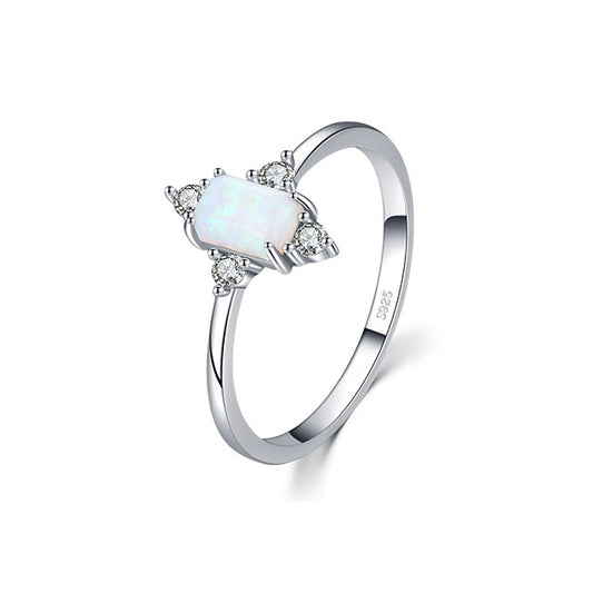 Retro Opal Sterling Silver Ring for Women - Fashionable and Personalized Fine Jewelry