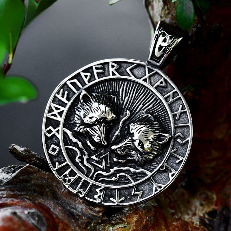 Titanium Steel Viking Pendant Featuring Odin's Thor Hammer, Ethnic Style Jewelry for Men