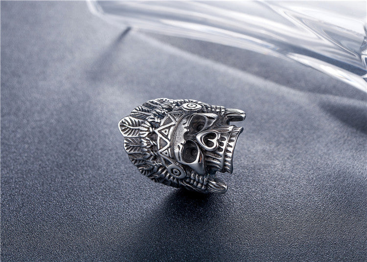 Titanium Steel Chieftain Ring