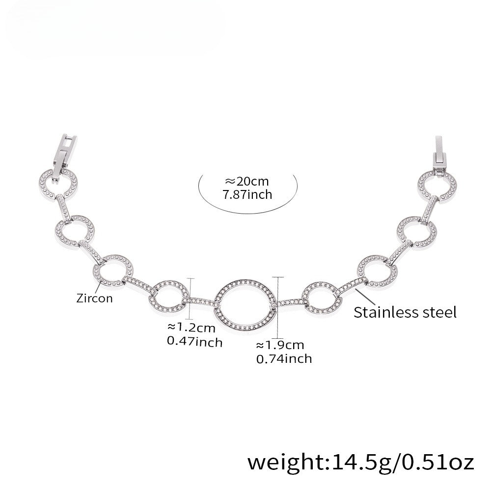 Planderful Zircon Love Circle Bracelet Luxury For Women