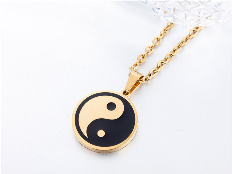 Planderful Yin Yang Stainless Steel Necklace Pendant For Men And Unisex Durable Protection Jewelry