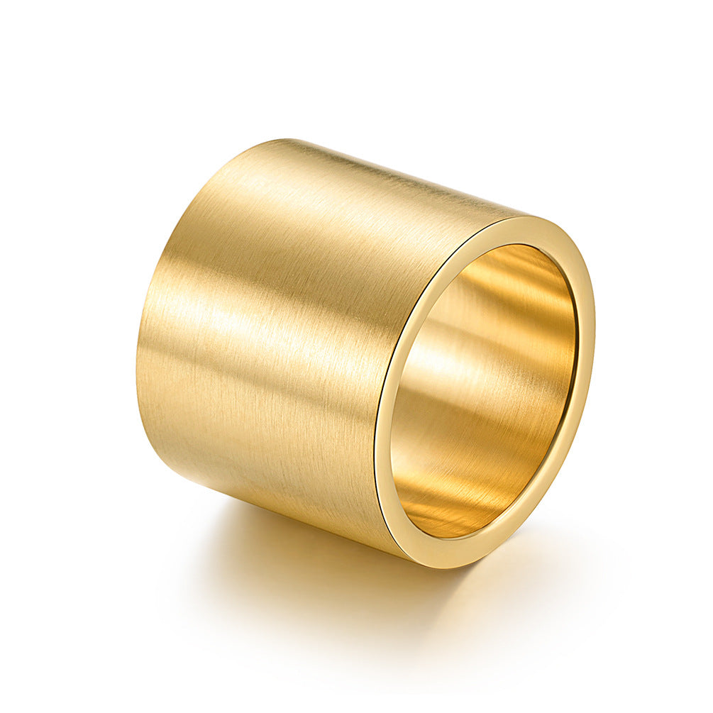Cross-Border 18K Gold Plated Titanium Steel Ring for Men