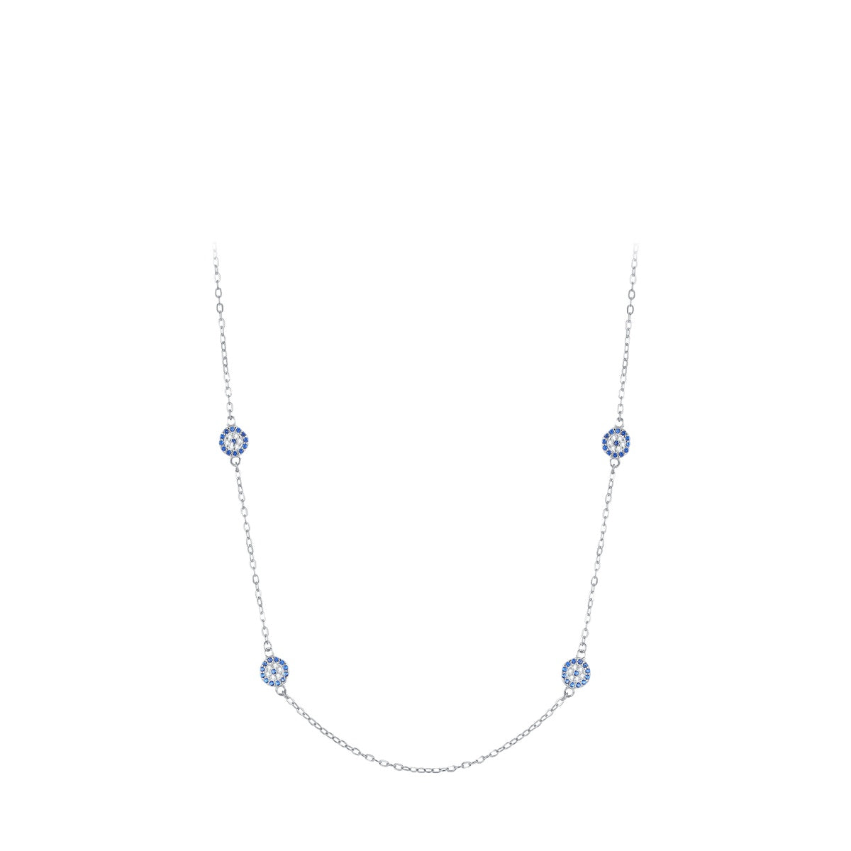 Niche Demon Eye Sterling Silver Necklace for Women - Elegant European Style Collarbone Chain
