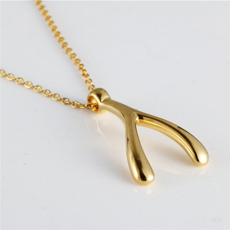 Titanium Steel Wishing Pendant Necklace for Men and Women - Trendy Good Luck Accessory from Japan and South Korea