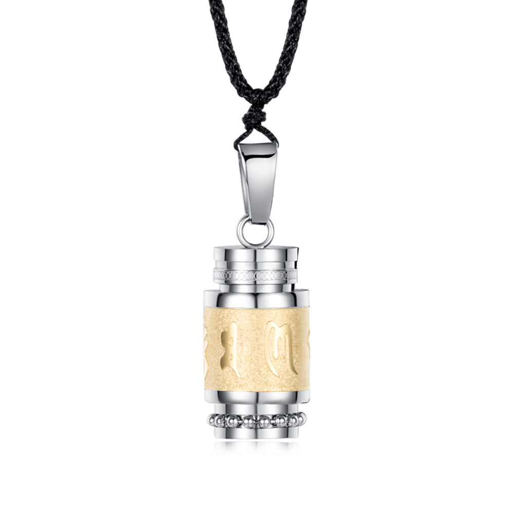 Retro Shurangama Titanium Steel Pendant Necklace for Men