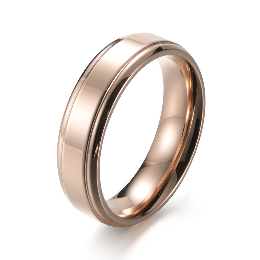 Korean Version of Rose Gold Hengsha Ring for Couples