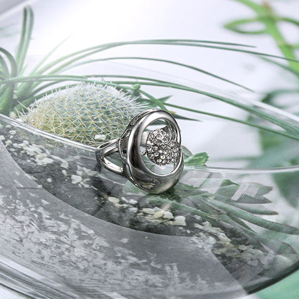 Personalized Titanium Steel Women's Ring with Zircon Accents - Korean Fashion Jewelry