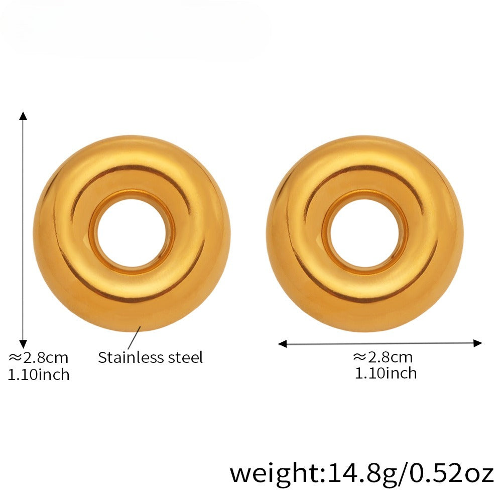 Planderful 18K Gold Plated Circle Hollow Earrings For Women