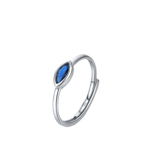 Sterling Silver Demon Eye Adjustable Ring - Elegant and Versatile Women's Fashion Accessory